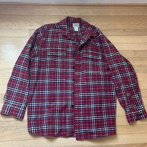 L.L. Bean Men's Chamois Shirt, Red Plaid, Size L